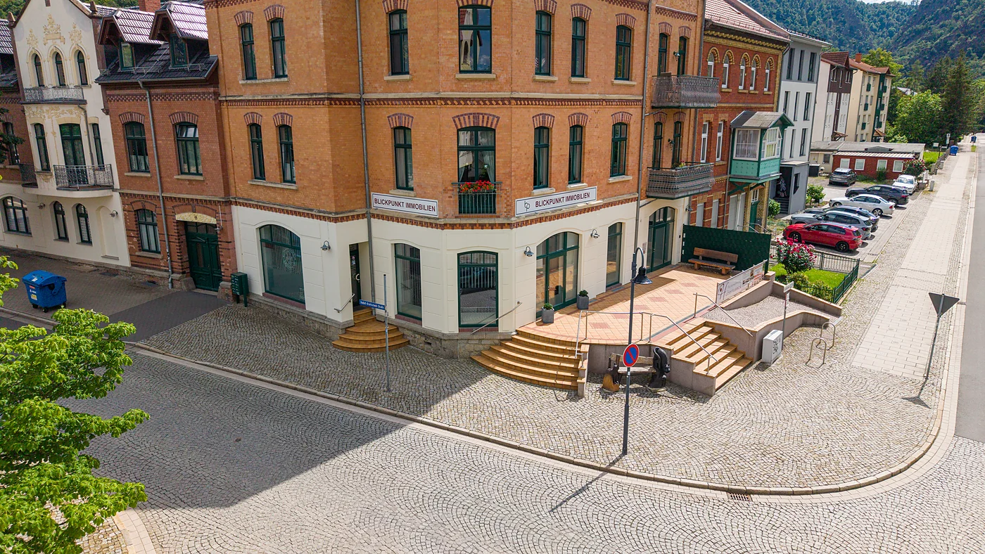Das Büro der Blickpunkt Immobilien GmbH in der Hubertusstraße 19 in Thale
